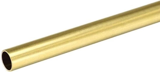 Pipa in rame - Ottone - Senza saldatura - Lunghezza 300mm - Diametro esterno 16mm - Diccia 2mm - Adatto a diverse applicazioni - Color oro