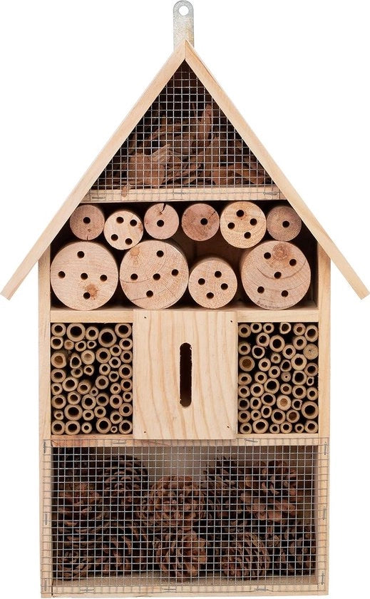 Hotel per Insetti XXL Cassetta di Nido Naturale Casa per Insetti Volanti - Apis Farfalle Vespe e Altri Animali Dimensioni circa 48 x 31 x 10 cm