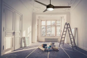 Vam Ventilatore da soffitto bronzo 132 cm luce 2xE27 & Telecomando con Sensore Temperatura