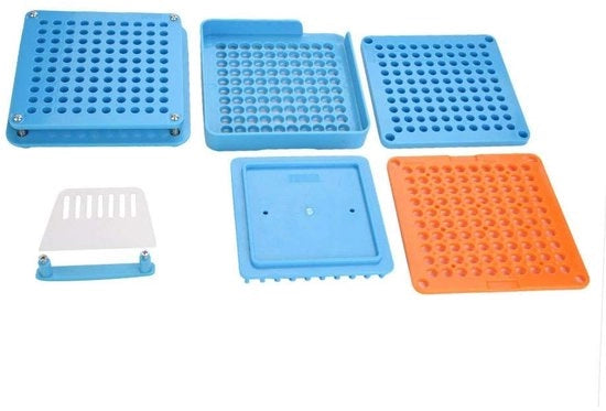 Macchina per riempimento capsule - 100 fori - Adatta per farmacie/laboratori - Materiale ABS duraturo - Efficient per piccole produzioni - Impugnatura comoda - Capsule vullente