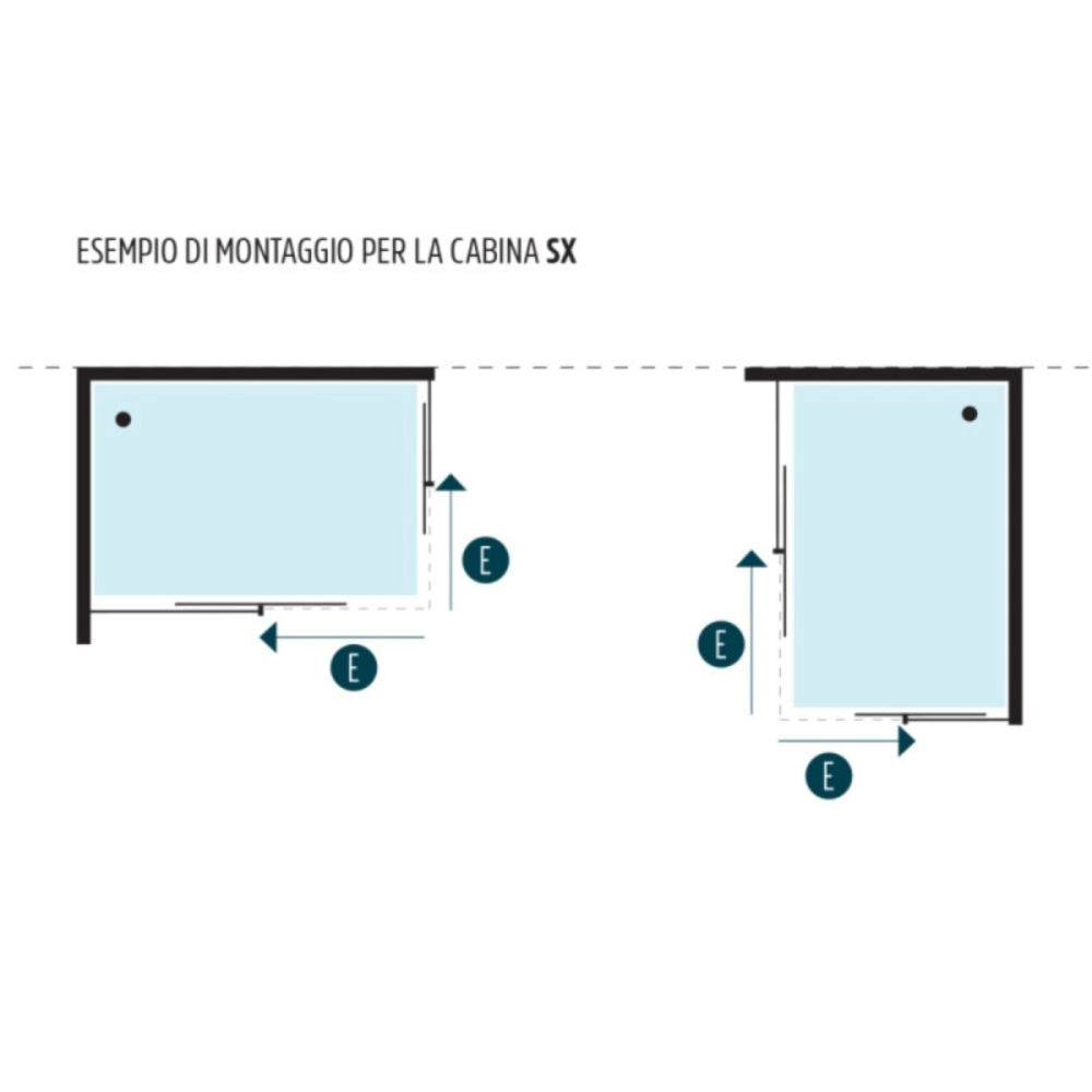 Box doccia corner due ante cristallo serigrafato temperato *** misure 66.5-69.5x66.5-69.5xh185 cm serigrafato, confez...