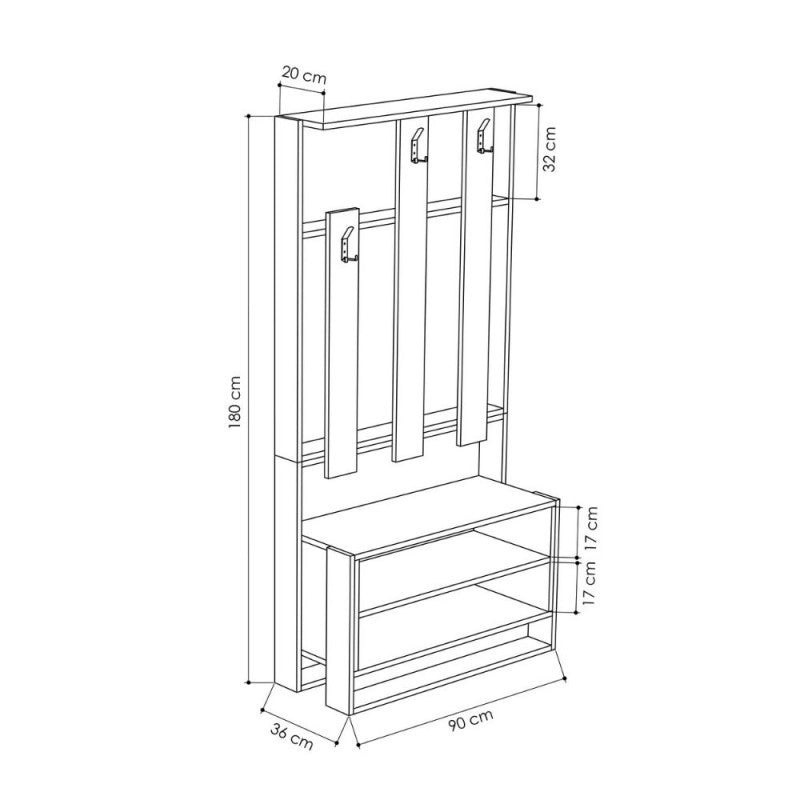 (2c) Mobile ingresso Chester noce 90x36xh.180 cm(CHESTERNOCE)