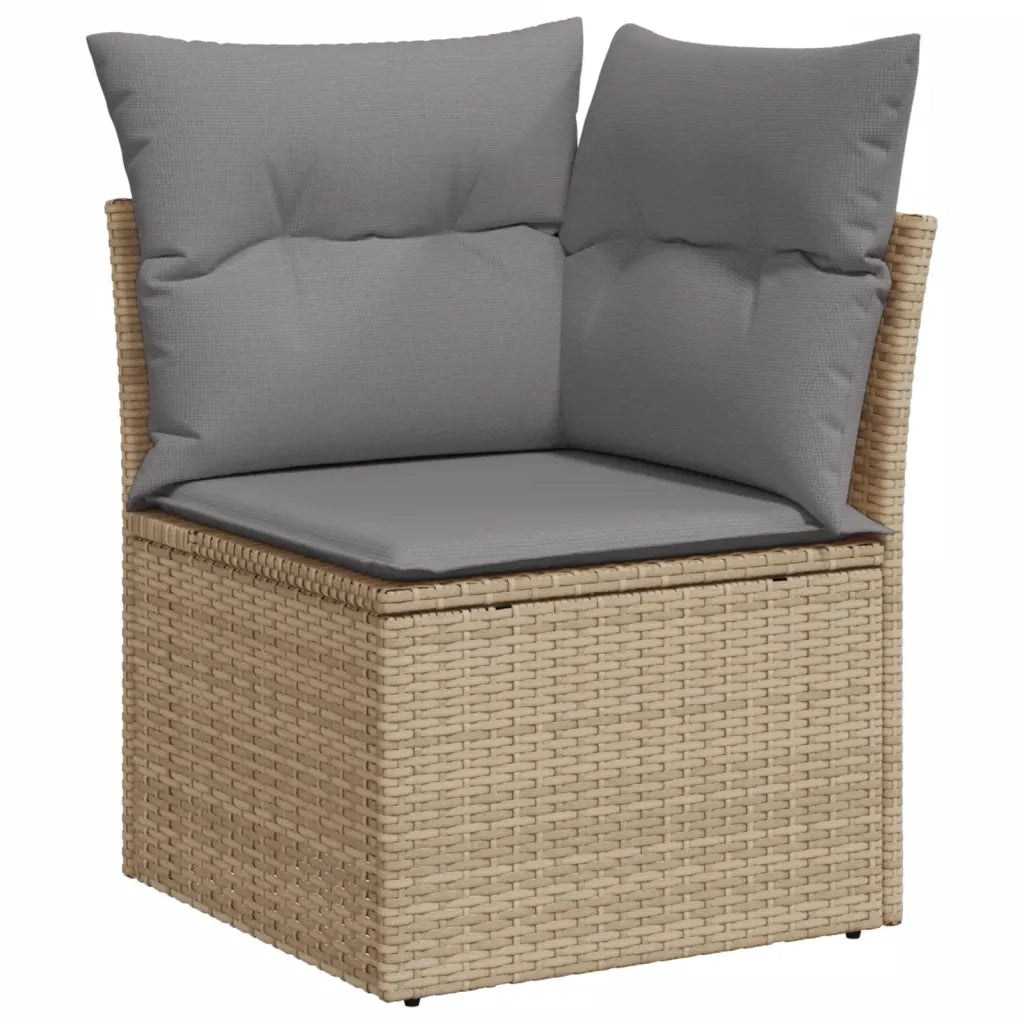 Set Divano da Giardino 5 pz con Cuscini Beige Misto Polyrattan 3255926