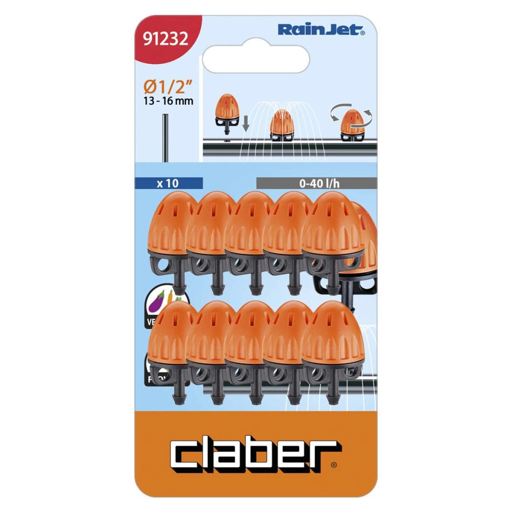 GOCCIOLATORE SELF CLABER - RAINJET 91232 LT/H 0-40 1/4 CF=PZ 10- 10 confezioni