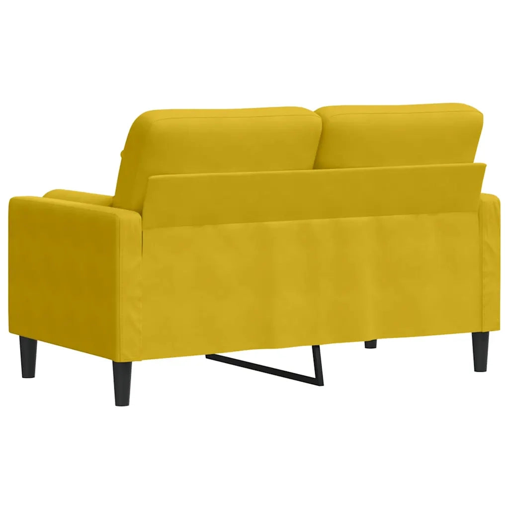Divano a 2 Posti con Cuscini Giallo 120 cm in Velluto 3278215