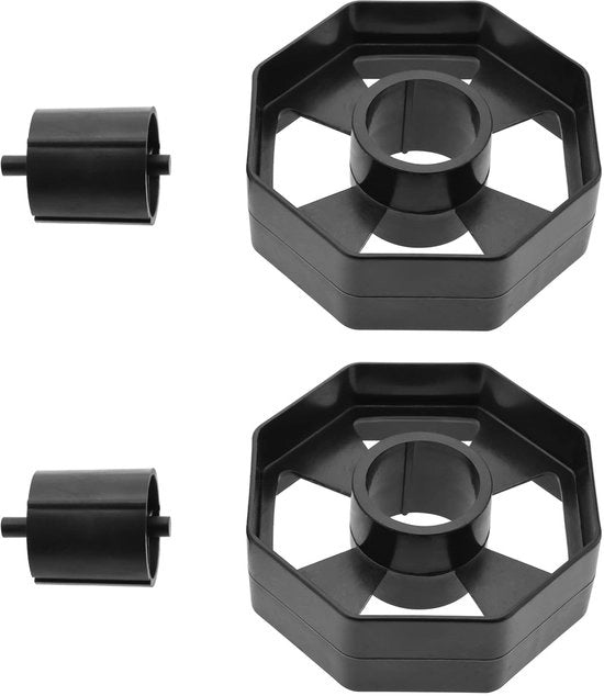 Dispensatore di Adesivo con Sostituzione - 2x Dispensatore - 2x Nucleo Interno - Plastica - Nero - Adatto per 36 mm Larghezza di Nastro - Taglia Nastro