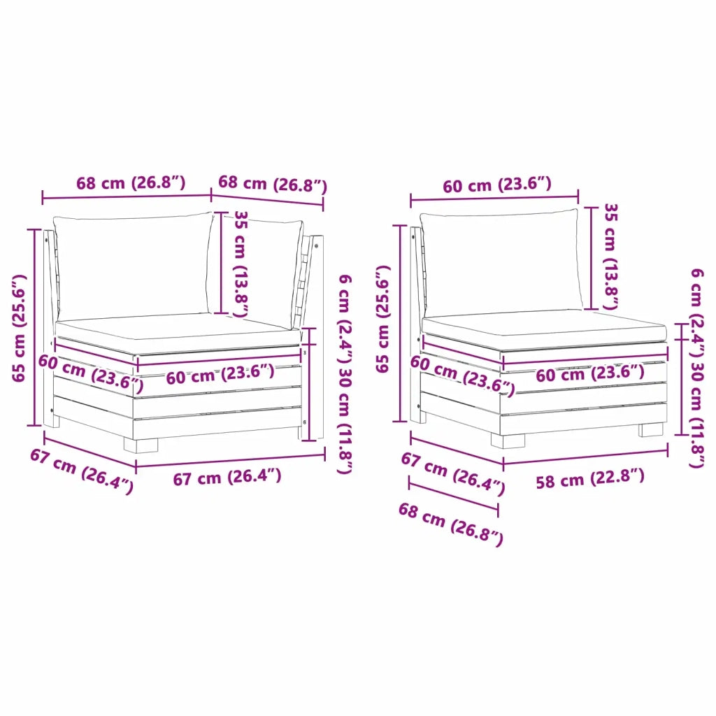 Set di divani da esterno-Sofa da giardino con cuscino 3 Pezzo Marrone 659381