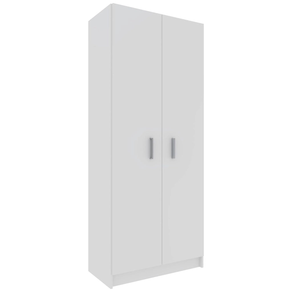 Armadio Armadietto Multiuso A Colonna Paige con 2 Ante e 5 Ripiani Ingresso Camera da Letto 73 x 180 x 37 cm Colore Bianco
