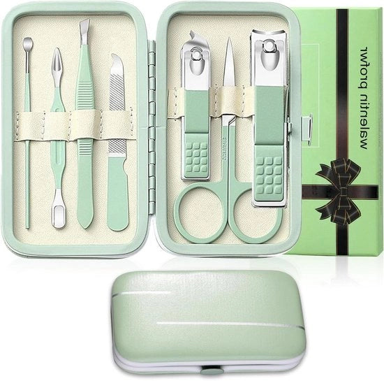 Kit di Manicure con Taglia Unghie da Persona - Set di Strumenti per Cure Personalizzate con Borsa Portatile per Viaggi - Kit di Trattamento per Uomo Donna e Famiglia