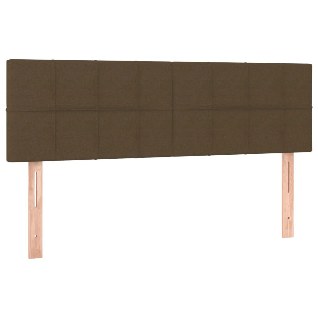 Letto a Molle Materasso e LED Marrone Scuro 140x200 cm Tessuto