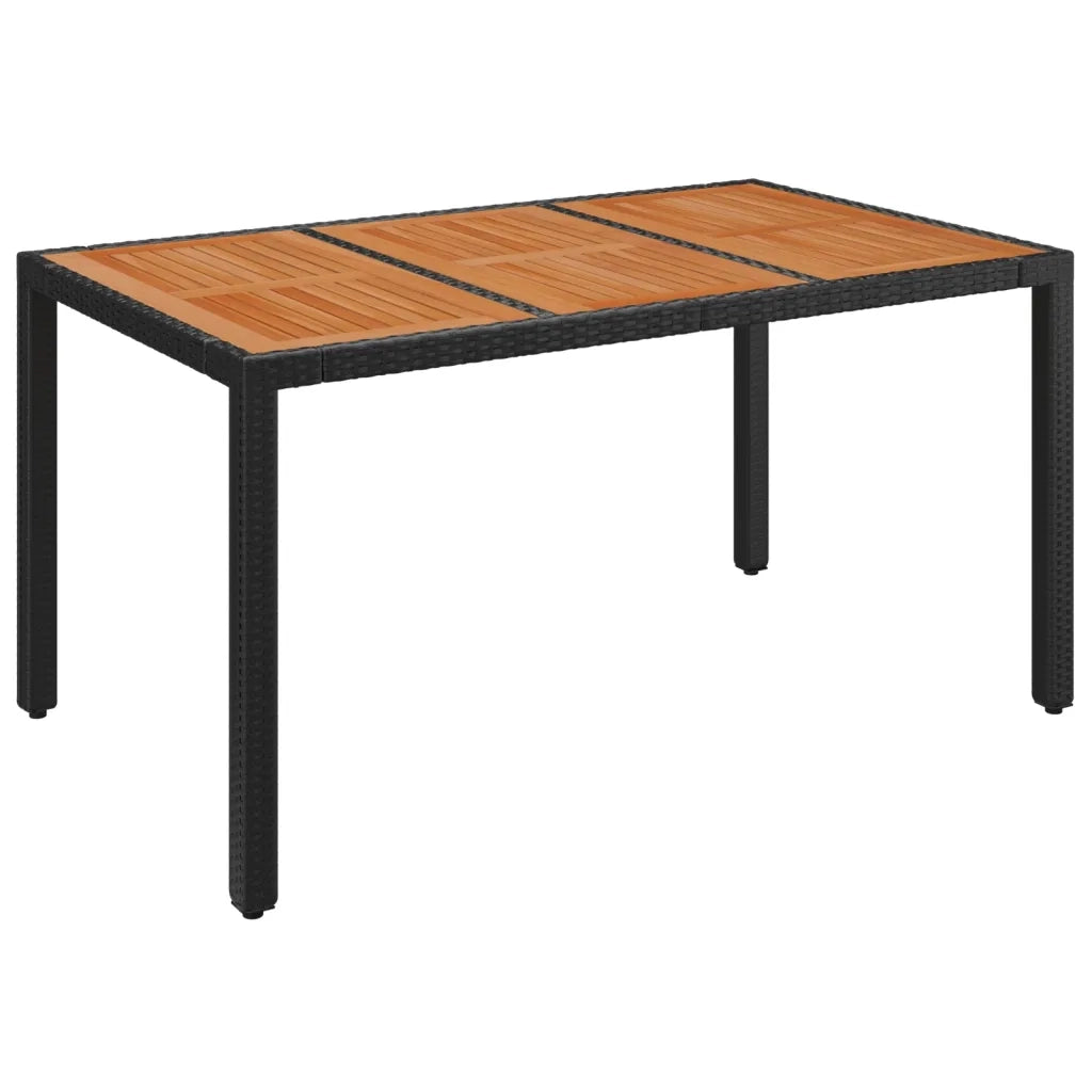 Set da Pranzo da Giardino 7 pz Nero con Cuscini in Polyrattan 3213090