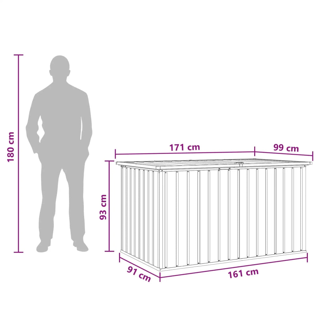 Baule da Giardino Grigio 171x99x93 cm 46270