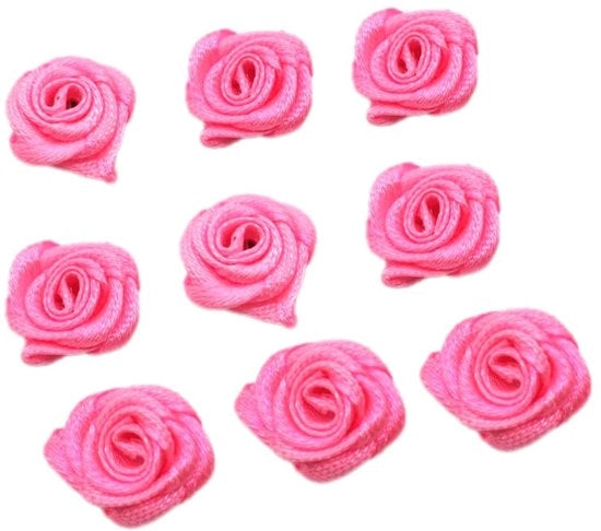 Pacchetto di 100 Rose - Fiori di Carta - Mini Rose Stoffa - Rosa - Accessori DIY - Fiori di Decorazione per Matrimoni