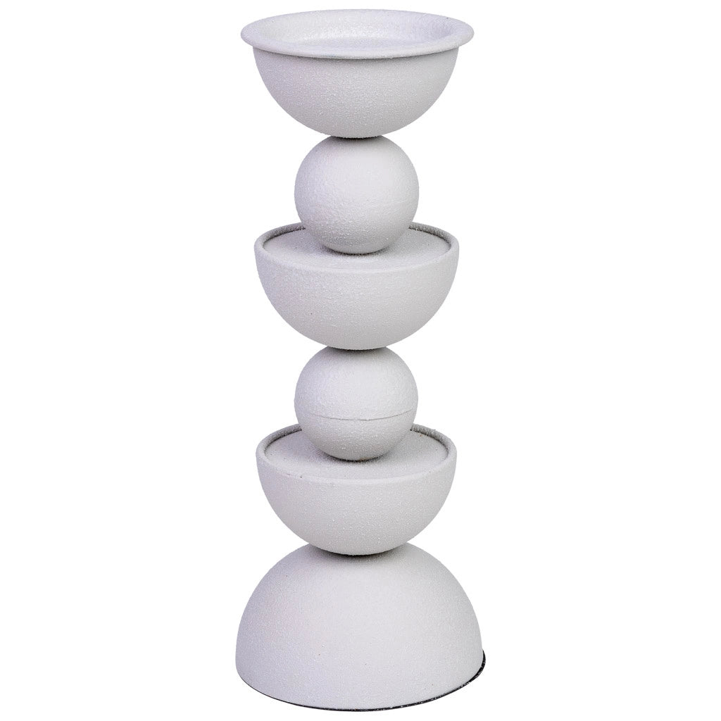 Candelabro in metallo bianco 12.5x12.5x32h cm