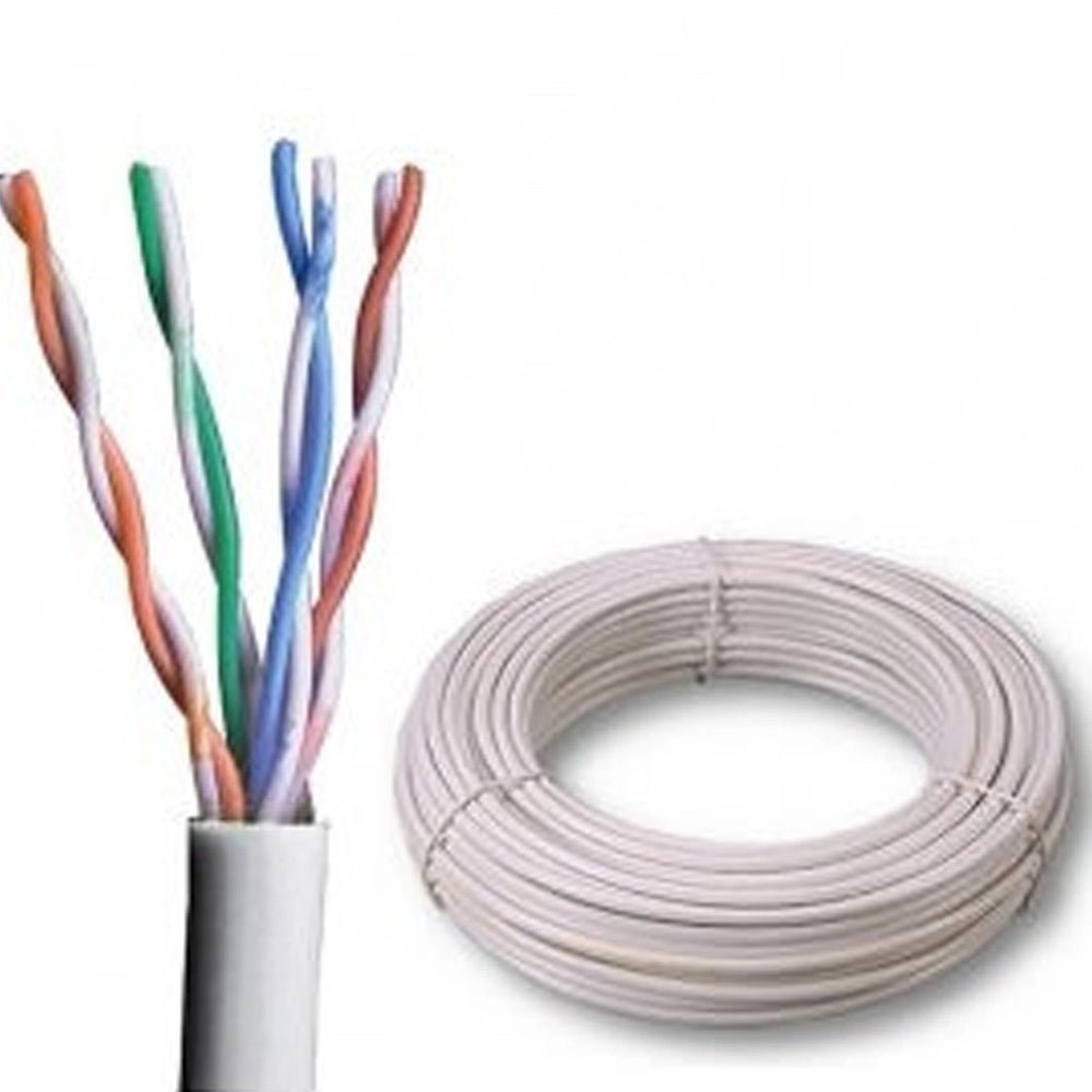 Trade Shop - Cavo Di Rete Dati Utp Cat 6 Bobina Da 100 Mt Lan Ethernet Rj45 Intrecciato Giga -