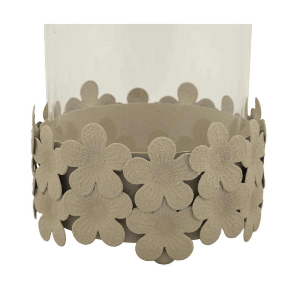 Portacandela VKH749, Beige, Metallo, 12x12x16 cm