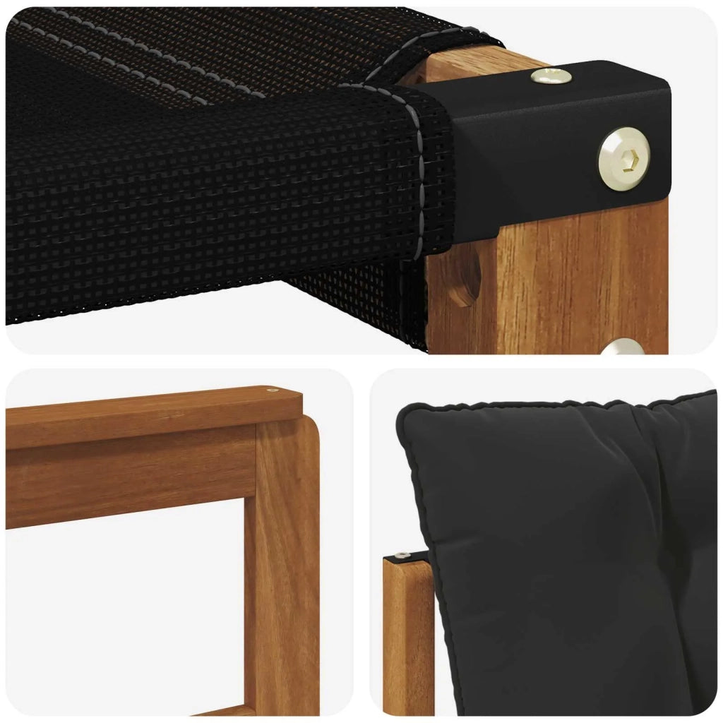 Set di divani da esterno con cuscino 8 pcs Naturale e Nero 3369739