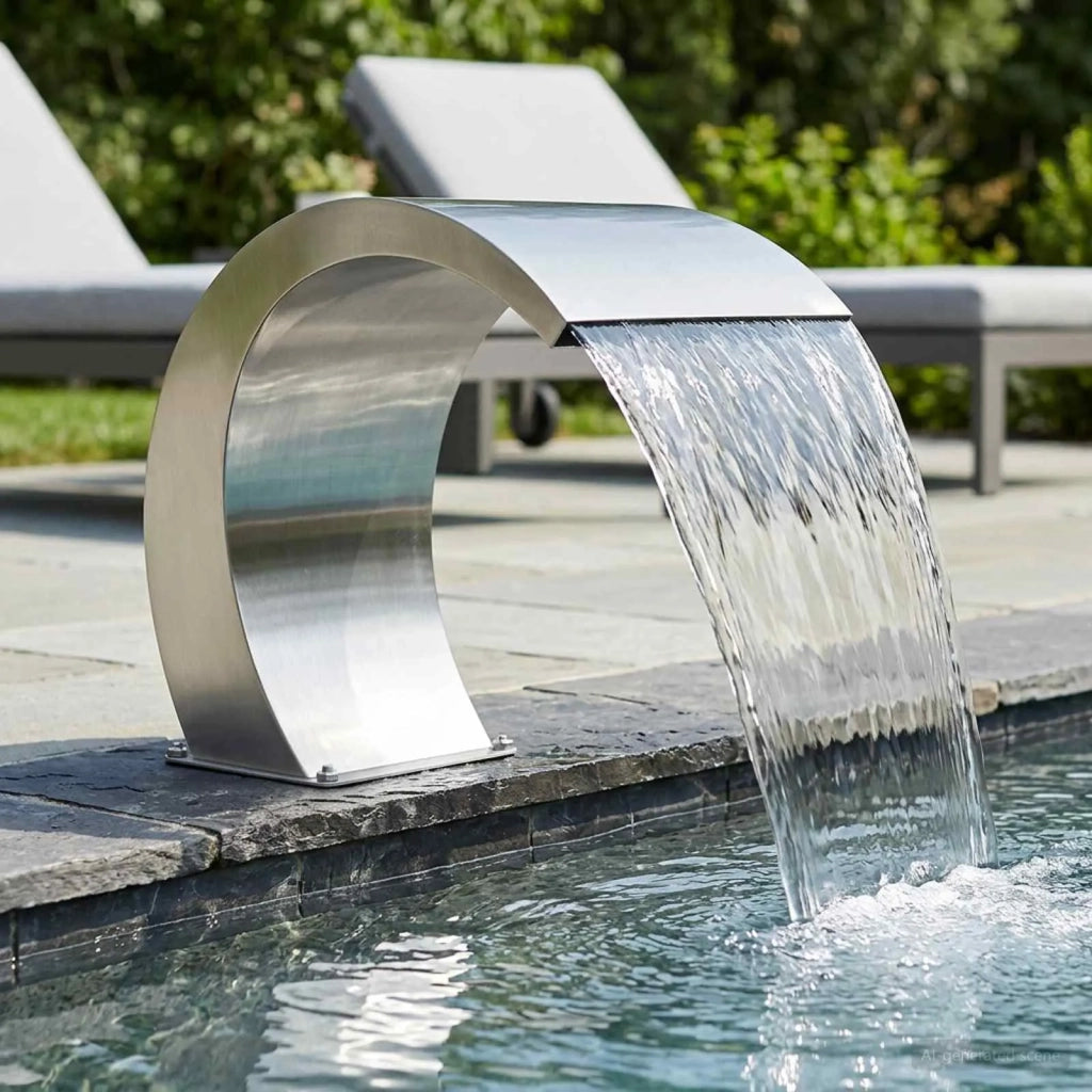 Fontana da Piscina Argento 61 x 30 x 71 cm Acciaio Inox 42039234