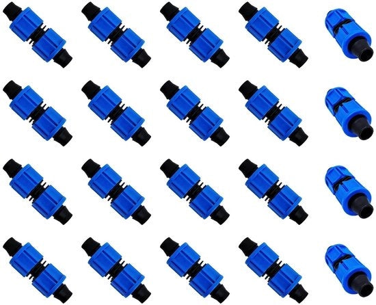 Connettori di Irrigazione a Goccia - Connettori Universali - Adatti per Irrigazione 20mm - Per Giardino - Set di 20 pezzi - Ideali per l'Efficienza dell'Acqua