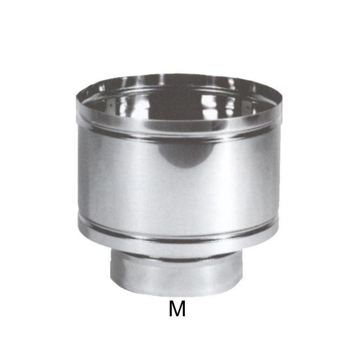 MARAL TERMINALE PARAVENTO INOX 16 Cappello antivento Monoparete in Acciaio inox AISI 316L Finitura lucida Certificazione V2 diametro 16 cm colore Acciaio lucido