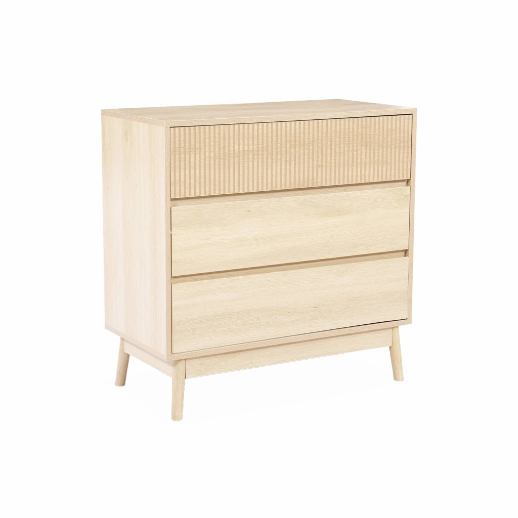 Cassettone effetto legno, 3 cassetti, marrone chiaro