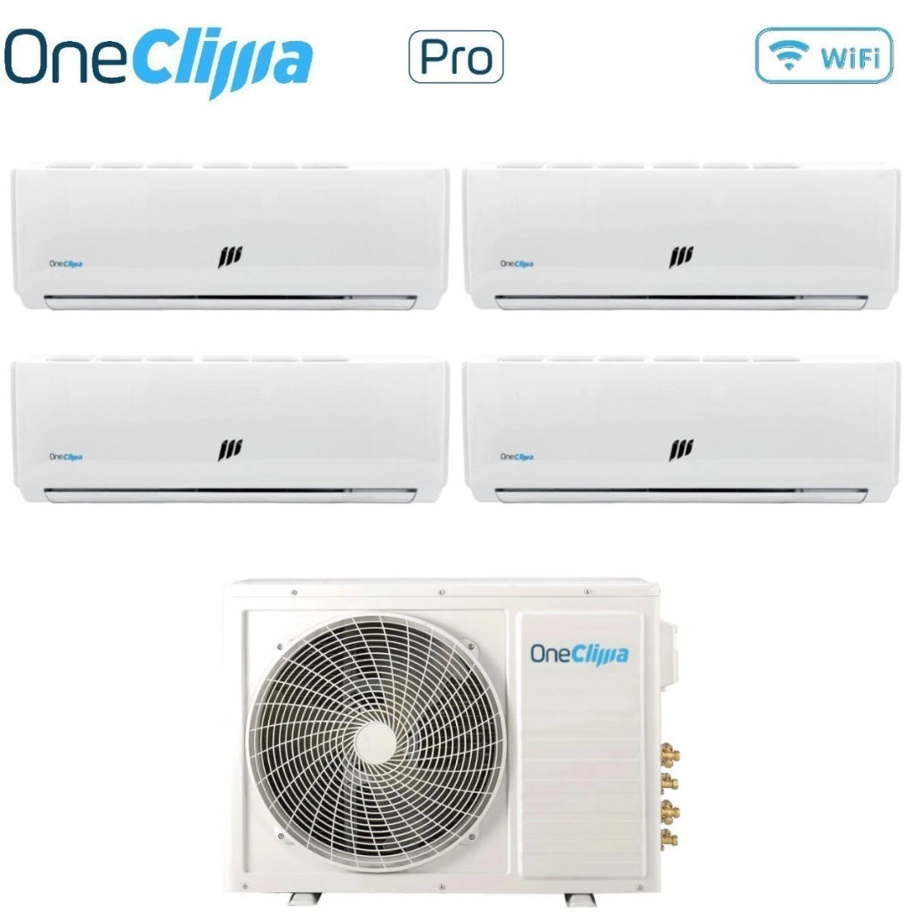 Condizionatore OneClima Quadri Split Inverter serie PRO 12+12+12+12 con MLT42x5/Y24 R-32 Wi-Fi Optional 12000+12000+12000+12000