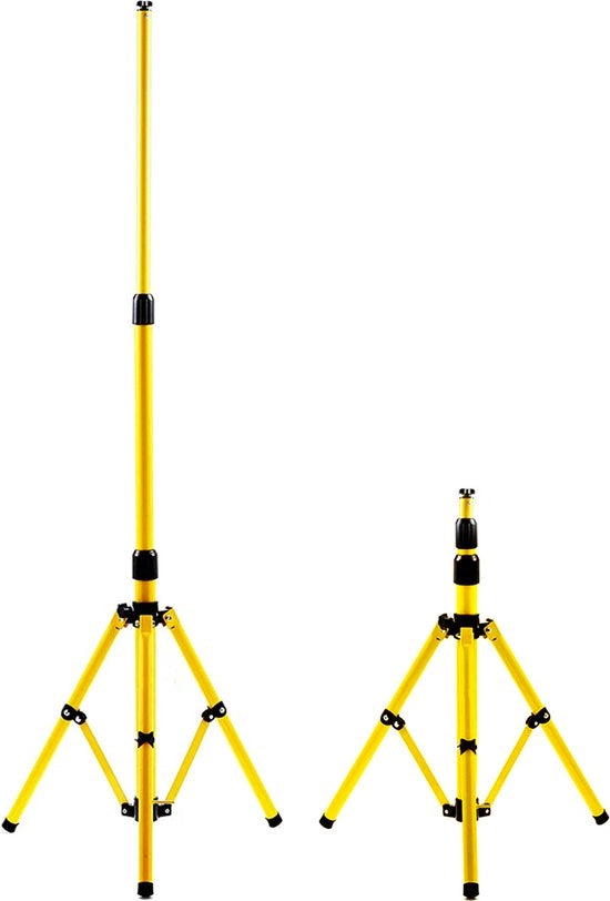Supporto per lampada da costruzione con telescopico 

Specifica tecnica: 
- Altezza massima: 2,5 m 
- Altezza minima: 0,8 m 
- Peso: 2,5 kg 
- Materiale: lega di alluminio 
- Dimensioni: 1,5 x 1,5 x 0,6 m