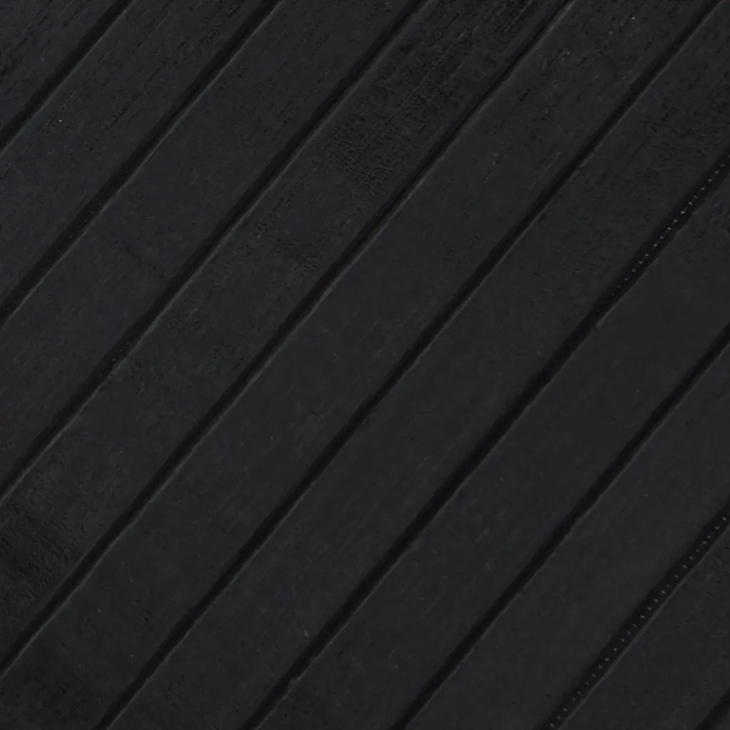 Tappeto Rettangolare Nero 60x100 cm in Bambù 376708