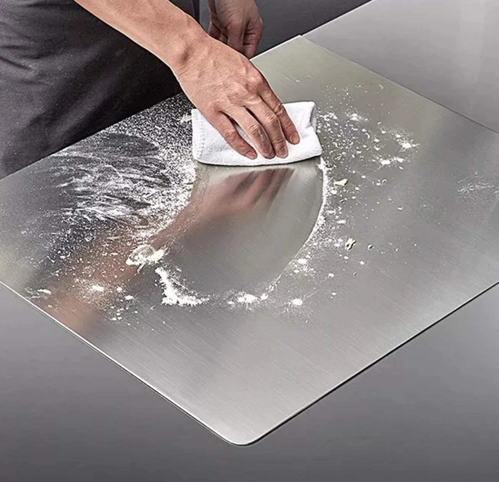 ZOIMANIA - Tagliere Spianatoia - Inox - Cucina - Profondità 55 Dimensione Tagliere: L 60 x P 55 x 3