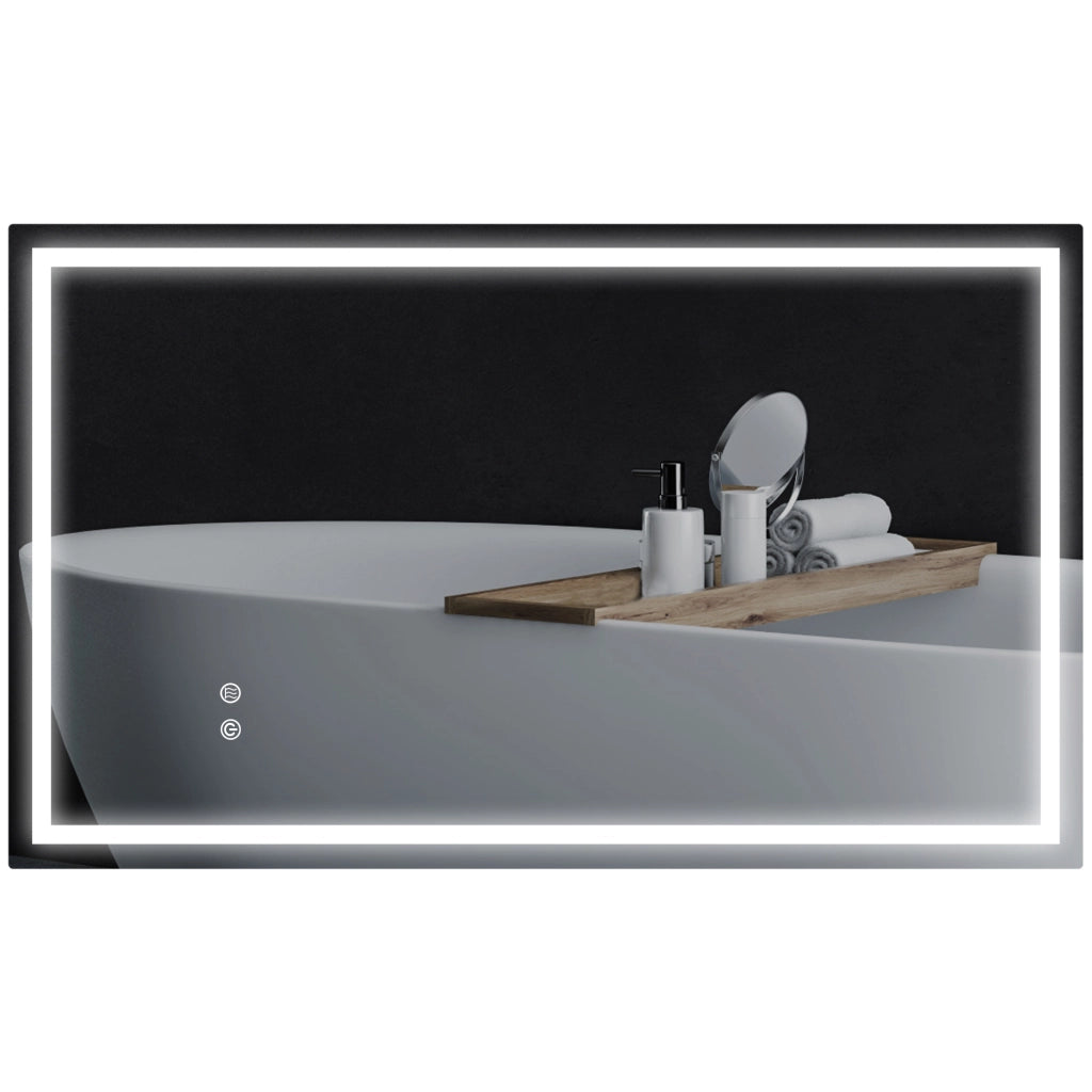 Specchio da Bagno Illuminato LED ¨C Minimal ¨C Grigio 80x100cm