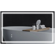 Specchio da Bagno Illuminato LED ¨C Minimal ¨C Grigio 80x100cm