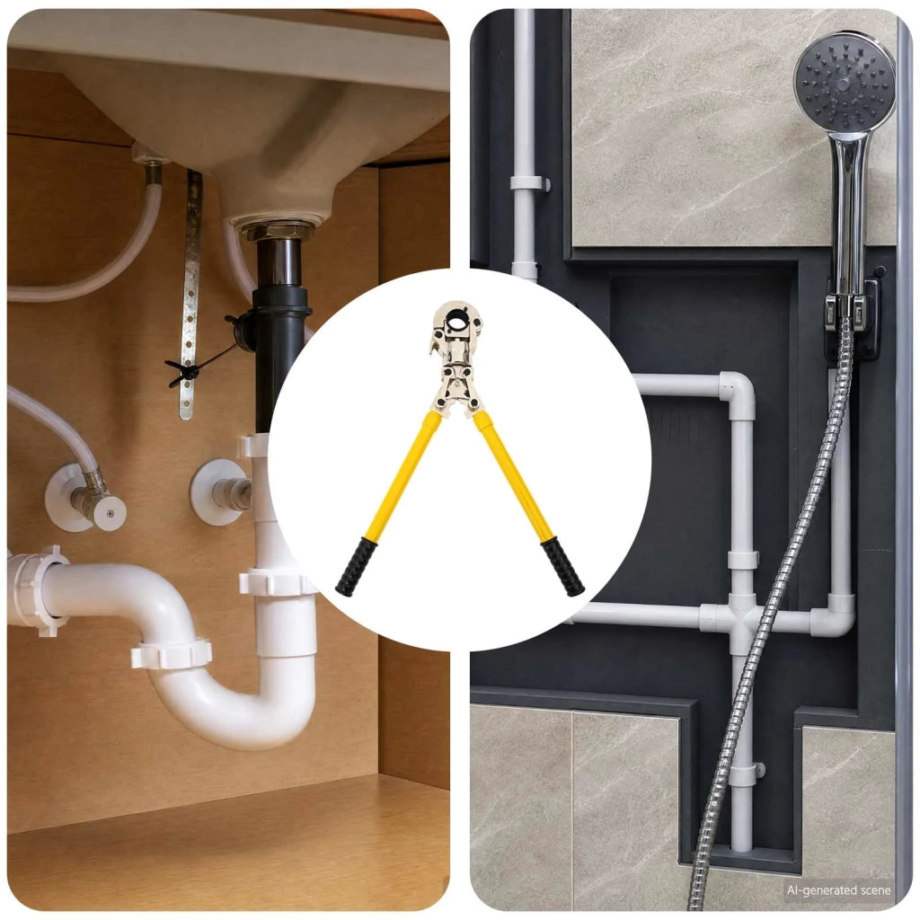 Strumento per crimpatura di tubi idraulici 2 pz Giallo Acciaio 42042664