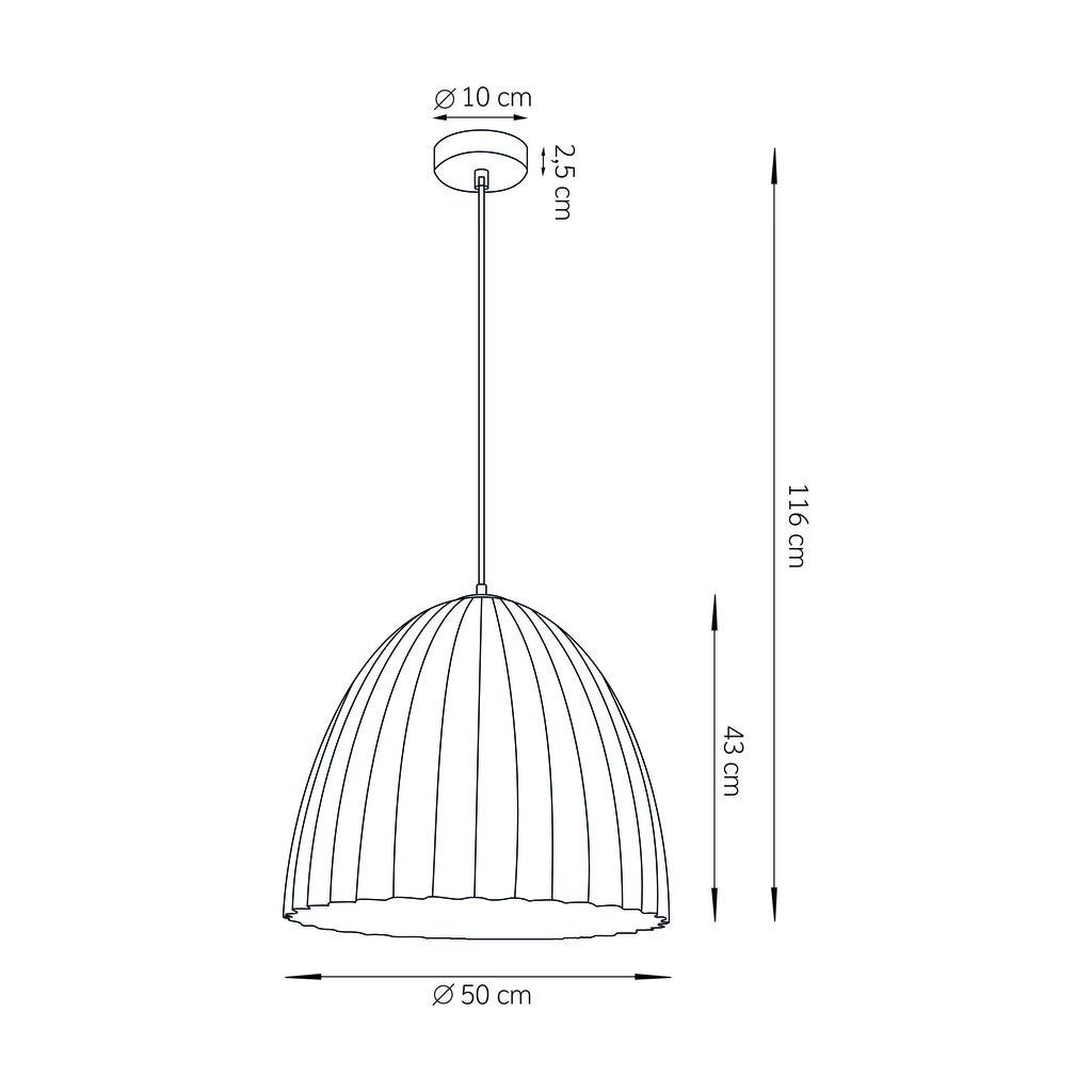 Lampada a sospensione Telma bianco rame Ø50 E27 Sigma
