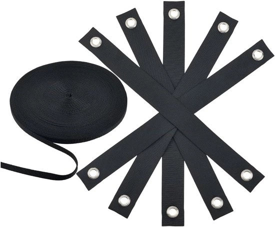 Kit di sostegno per piante in nylon - 40 cm - 25 m - nastro per piante - sostegno per giovani alberi - kit di sostegno per piante in nylon nero