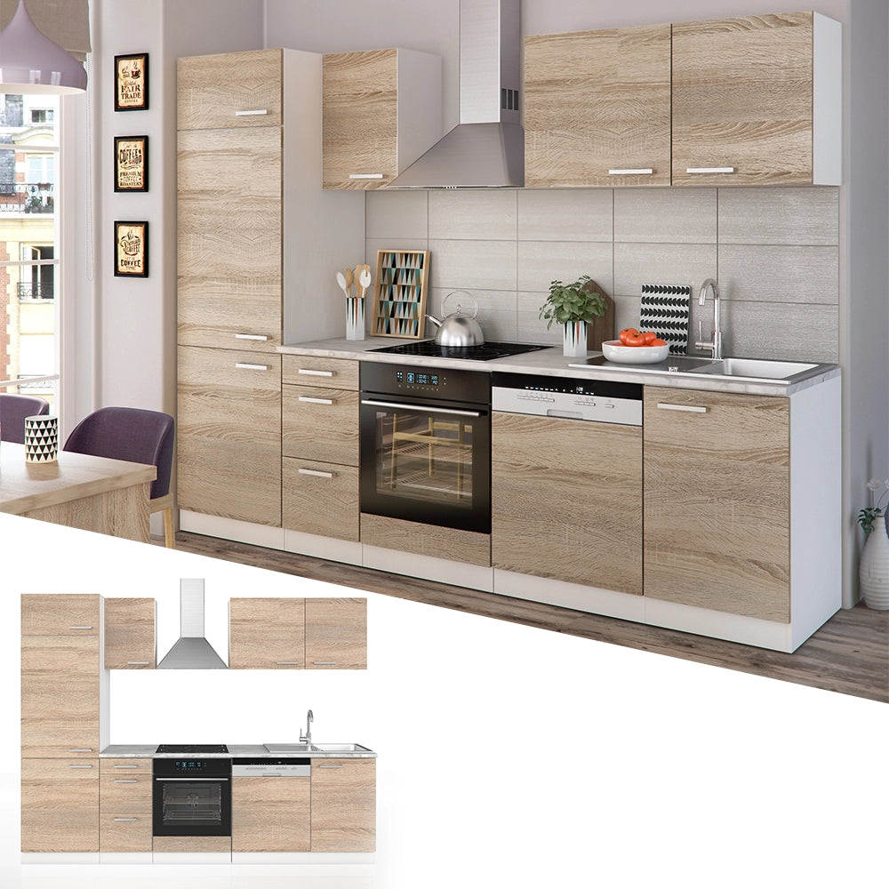 Vicco Cucina componibile Sonoma 270 cm senza piano di lavoro