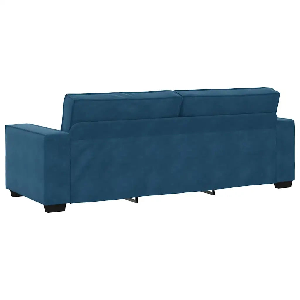 Set di Divani 3 pz con Cuscini Blu in Velluto 3324627