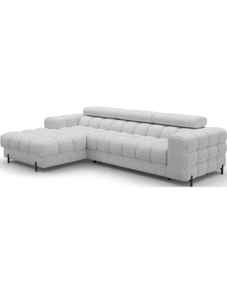 Divano angolare sinistro convertibile Grigio mélange linea moderna 285x99x181cm FILTRO