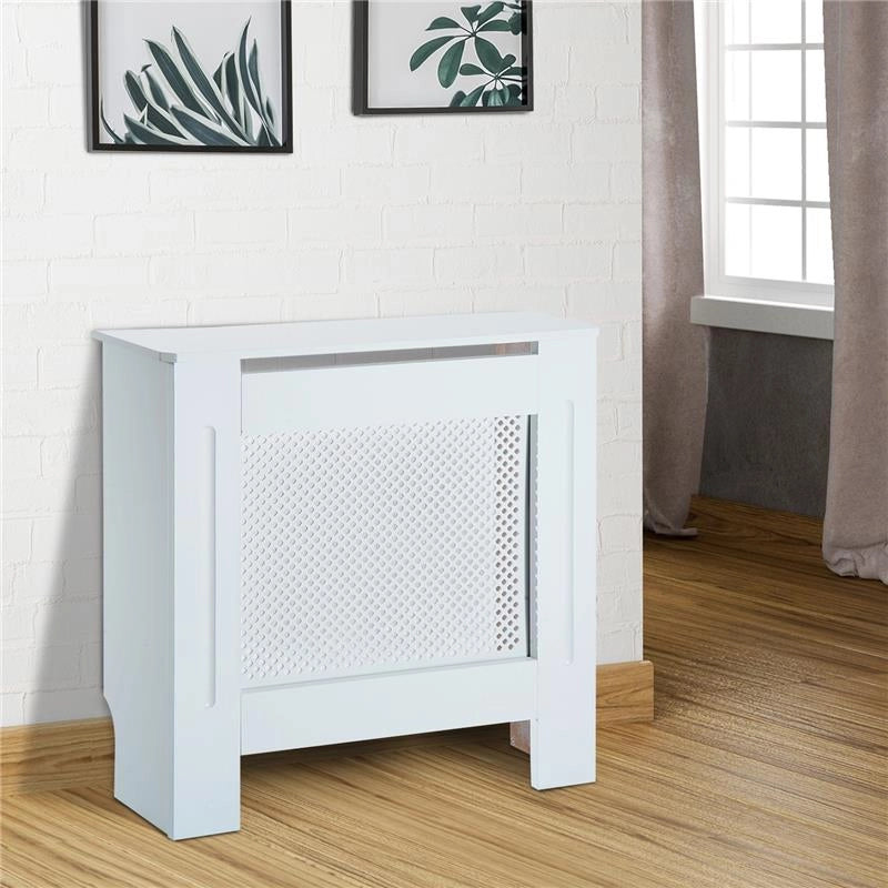 COPRITERMOSIFONE IN LEGNO A GRIGLIA BIANCO, 78X82X19CM