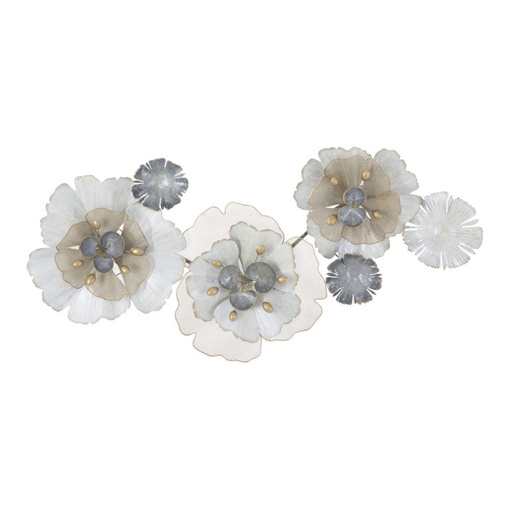 Decorazione in Metallo 3D Fiori 12, Multicolore, Metallo, 119x8x60 cm