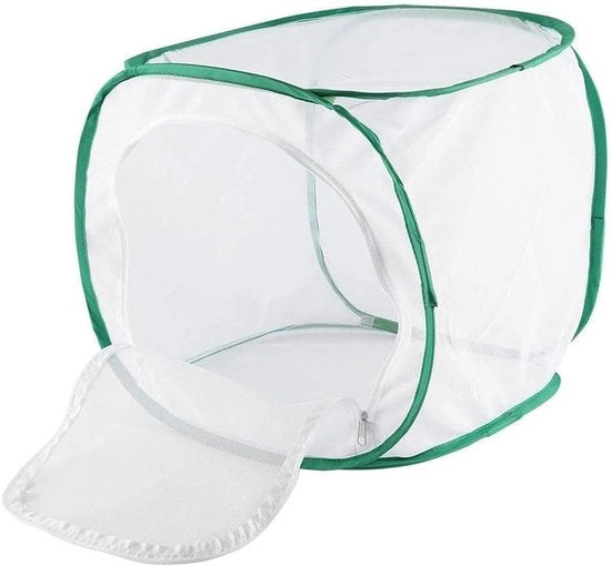 Casa per farfalle - Materiale di rete in poliestere grande - Casa per habitat di farfalla - Ventilata - Coltivazione - Giardino dietro casa - Coltivazione insetti - Ventilato - Adatto per rete in poliestere - Verde - 30 cm.