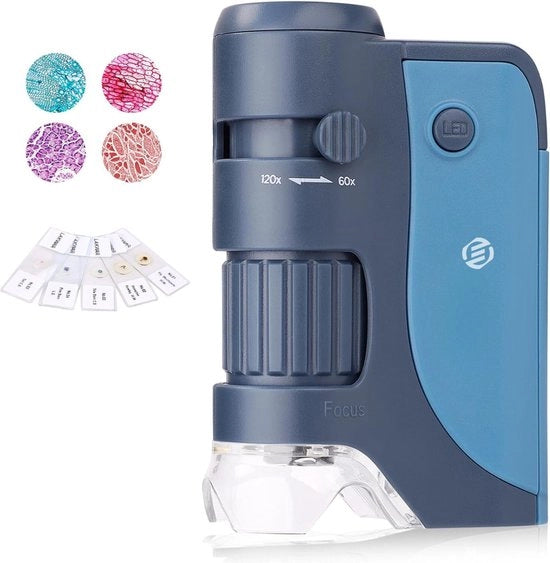 Microscopio per bambini - Microscopio portatile - Microscopio a mano - Microscopio da tasca - Giocattolo educativo - Giocattolo Montessori - Flessibilità motoria