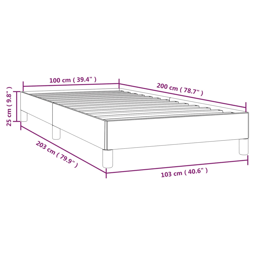 Letto singolo | Letto per adulti | Giroletto senza Materasso Nero 100x200 cm in Tessuto