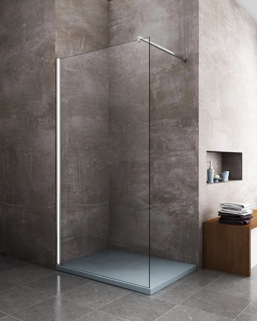 Piatto Doccia In SMC Vetroresina Effetto Pietra H 2,6 Cm Con Piletta Di Scarico Inclusa 70-170 Grigio