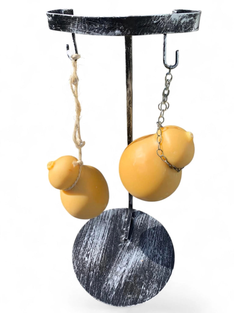 Supporto per Caciocavallo in Ferro, Altezza 55 cm, Diametro 33 cm, per Barbecue, Caciocavallo Fuso
