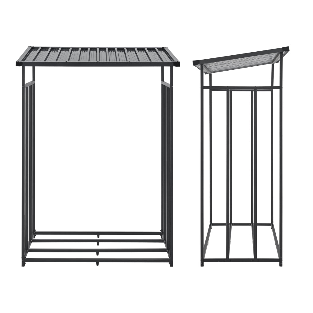 Portalegna da Esterno Yakutat Legnaia con Telo Protettivo e Tettuccio 185x130x70 cm casa.pro