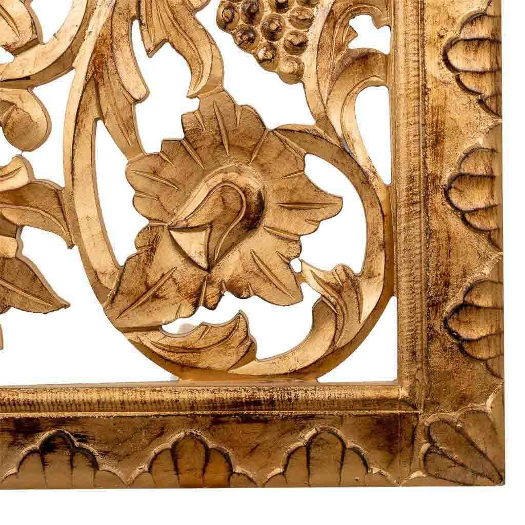 Pannello in legno lavorato a mano dorato 76x04x120h