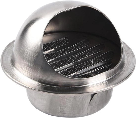 Copertura di Ventilazione per Parete Esterna con Flap di Gravità per Vanne di Ventilazione in Metallo Ronde per Parete (80 mm) in Acciaio Inossidabile