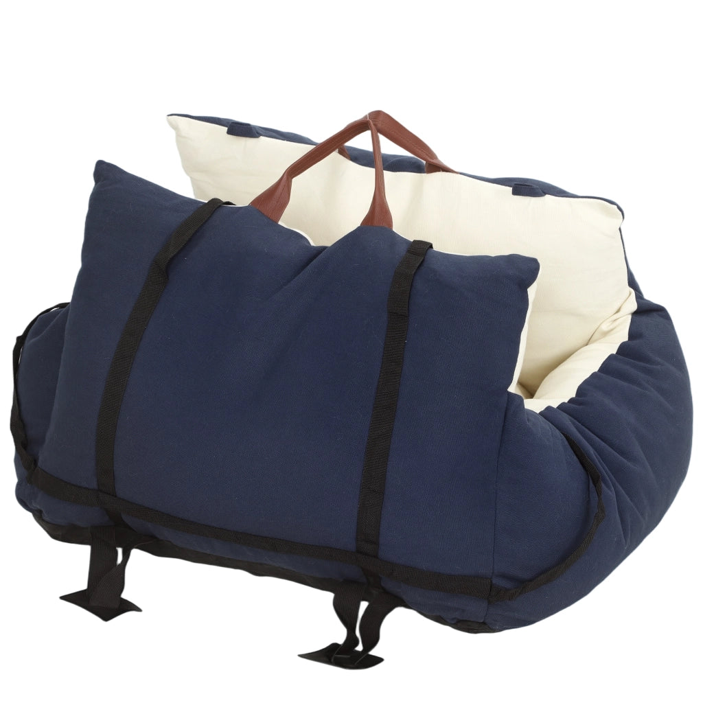 Seggiolino Auto per Cane con Cintura di Sicurezza ¨C Xylo ¨C Imbottito 49x53x36cm Blu Navy