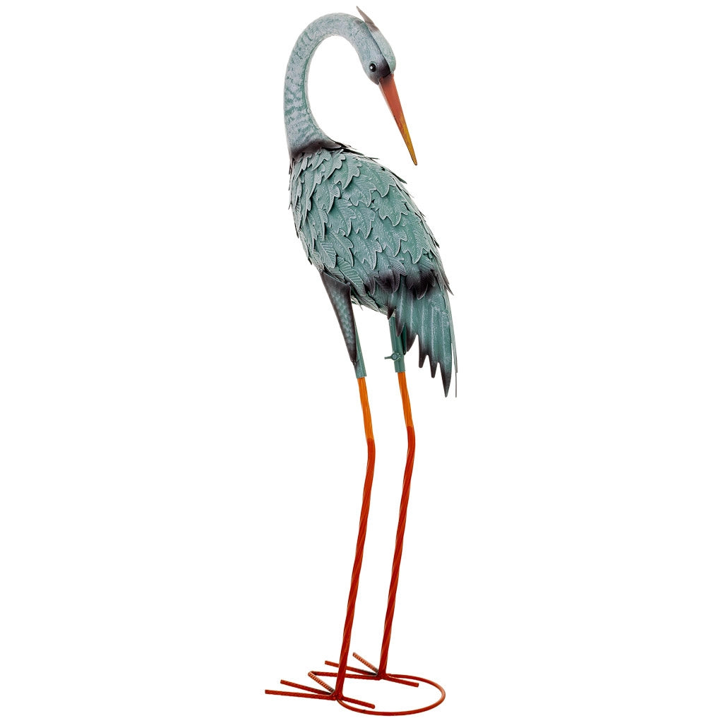 Figura decoración de metal verde 28x18x78h cm
