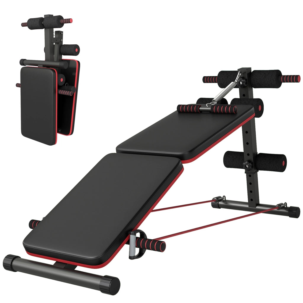 Panca Fitness per Addominali Inclinata Multifunzione Regolabile